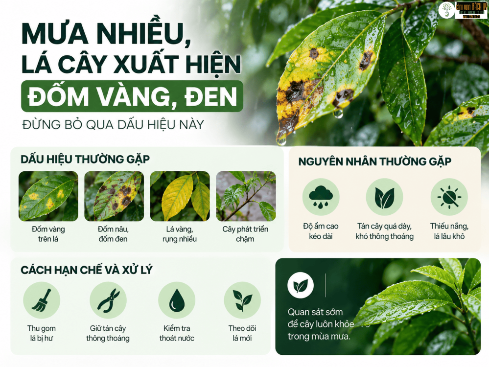 MƯA NHIỀU, LÁ CÂY XUẤT HIỆN ĐỐM VÀNG, ĐEN: ĐỪNG BỎ QUA DẤU HIỆU NÀY